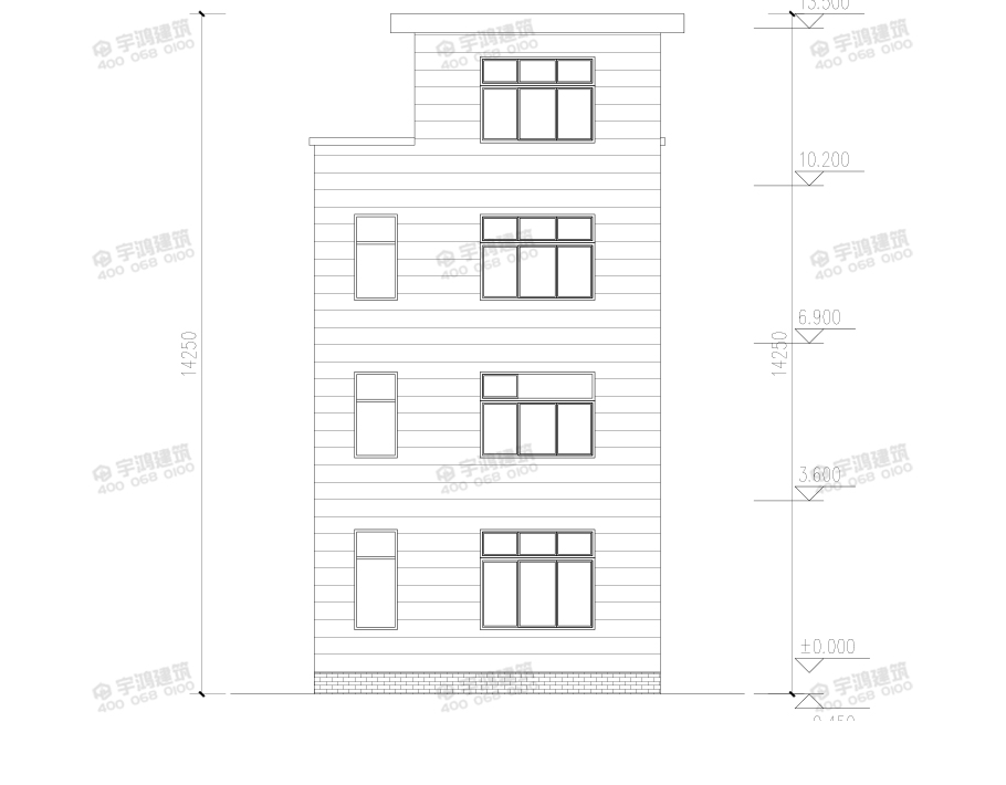 110平三層現(xiàn)代風(fēng)農(nóng)村房屋設(shè)計(jì)全套圖紙