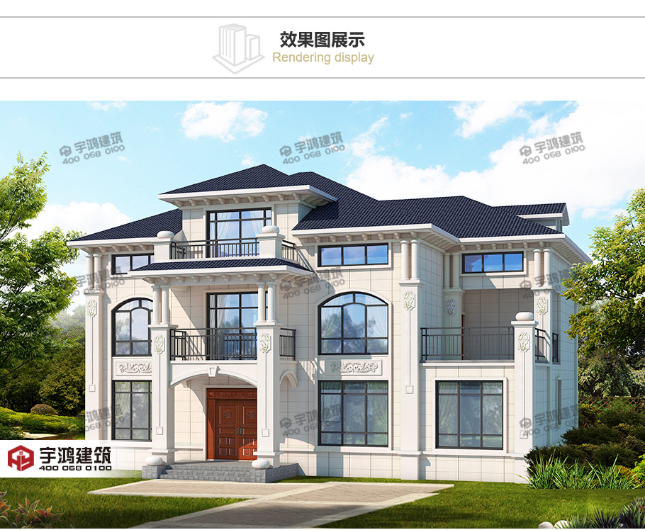 220平帶神龕三層農村別墅設計效果圖