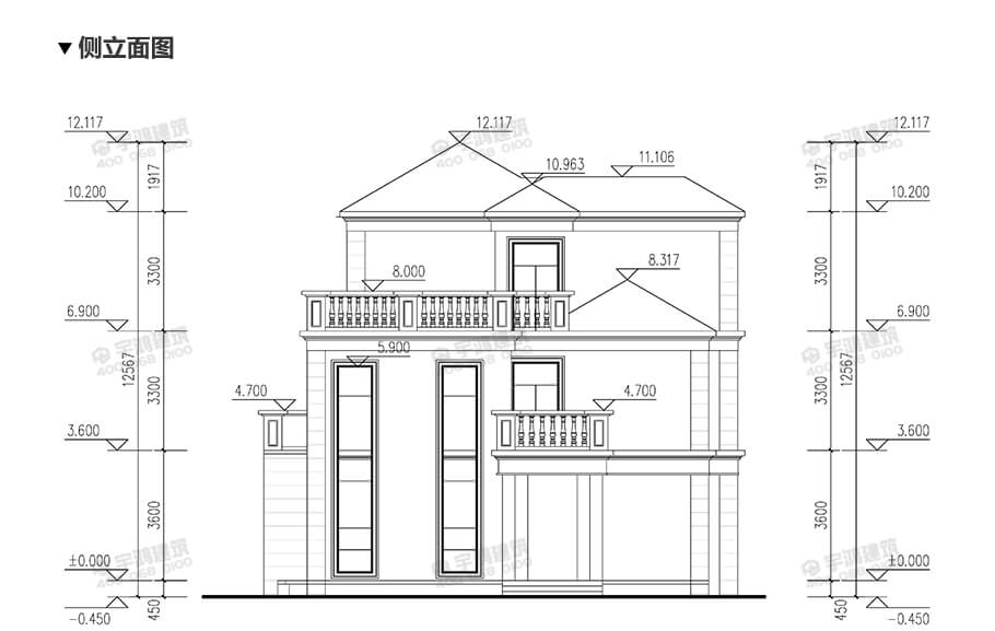 12x13米復(fù)式帶衣帽間農(nóng)村別墅設(shè)計(jì)圖紙