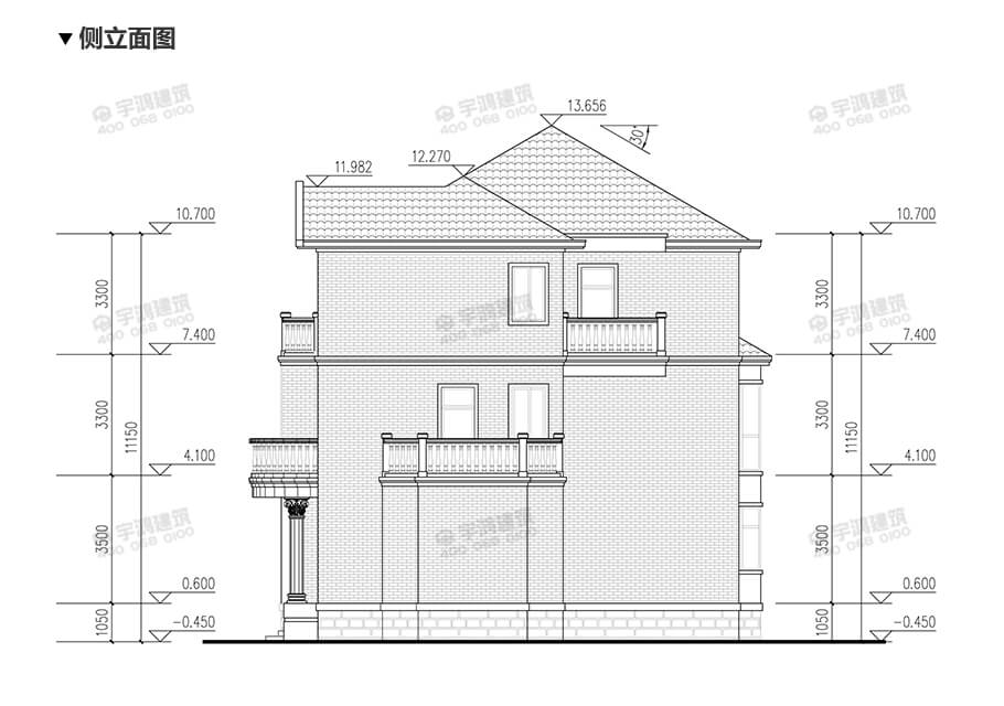 18x12米復(fù)式三層自建房設(shè)計(jì)圖紙