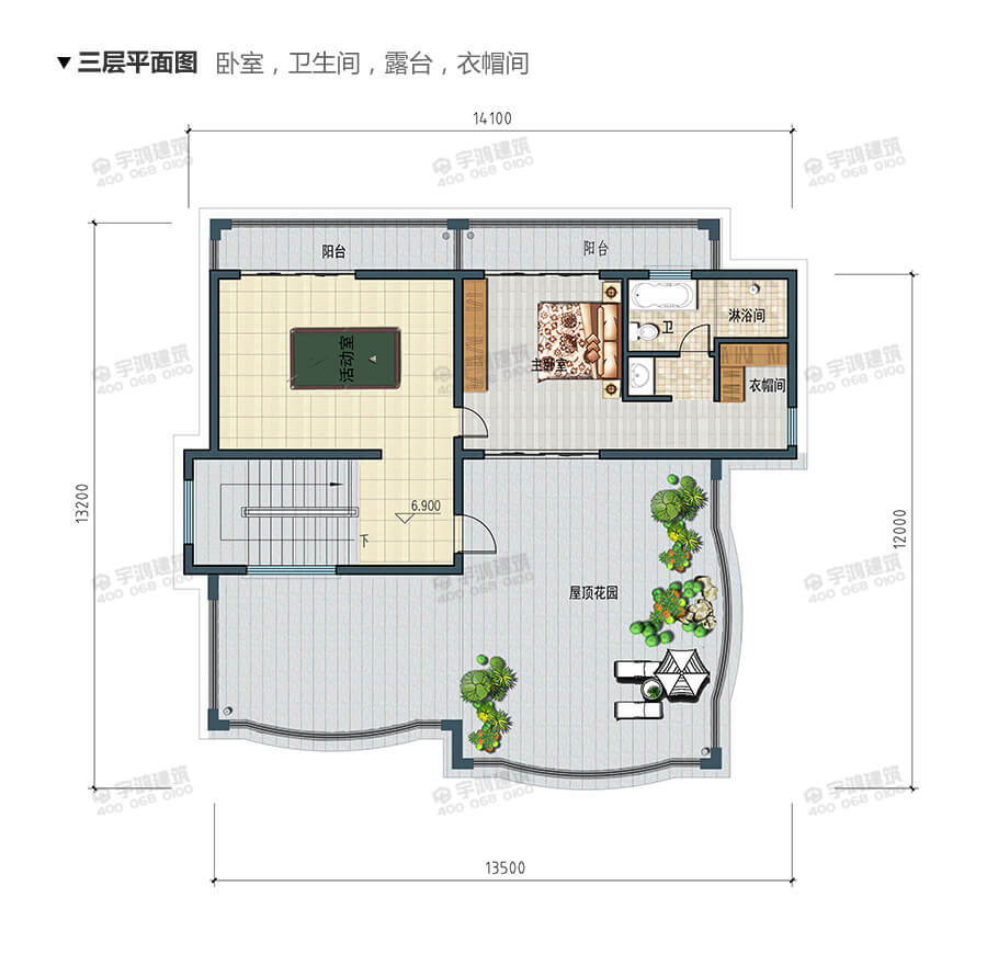 14x12米帶玄關(guān)復(fù)式農(nóng)村別墅設(shè)計(jì)圖紙