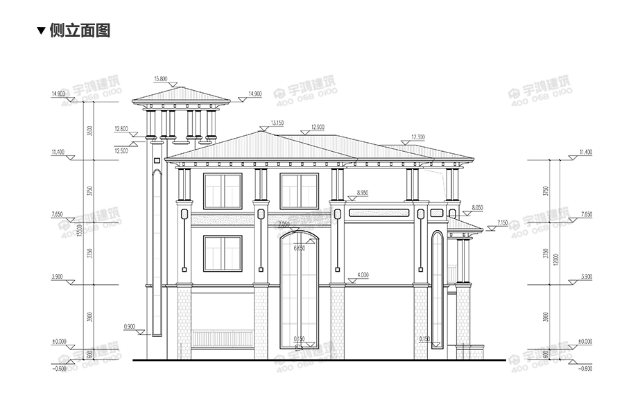 22x18米古典歐式奢華別墅圖紙