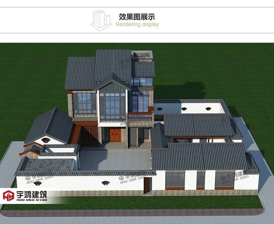 27x25米帶庭院新農(nóng)村別墅設計圖紙