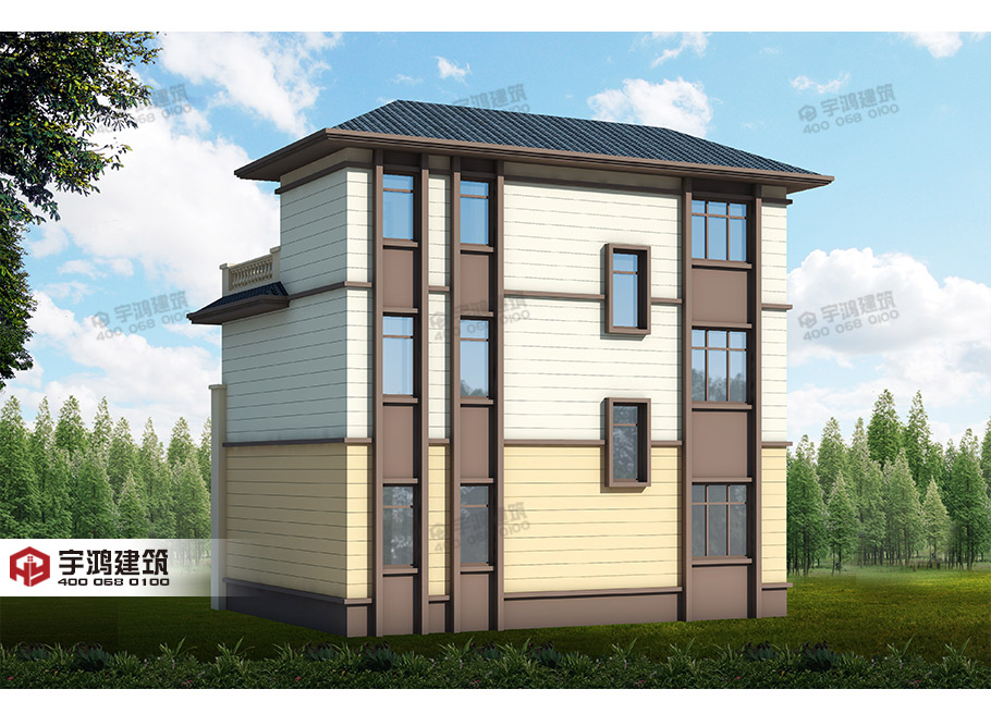 新款三層歐式農村別墅戶型設計圖紙