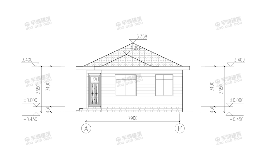 90平一層簡(jiǎn)歐新農(nóng)村別墅設(shè)計(jì)圖紙
