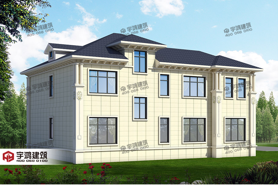 30萬帶車庫兩層歐式農(nóng)村別墅設(shè)計圖