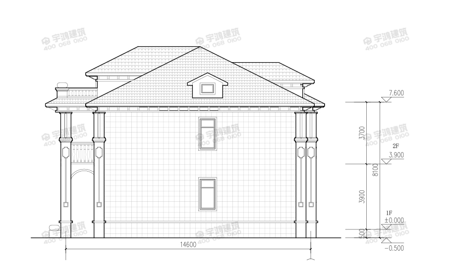 30萬帶車庫兩層歐式農(nóng)村別墅設(shè)計圖