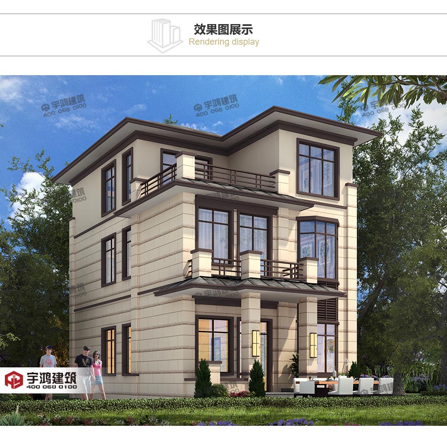 110平新中式農村別墅設計圖，三層造價才20萬，心動不如行動