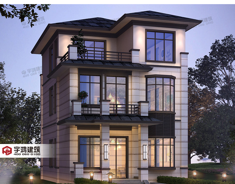 110平新中式農村別墅設計圖，三層造價才20萬，心動不如行動