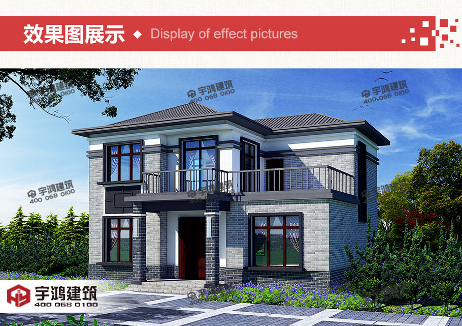 15萬元二層農村歐式小樓房設計圖紙，占地110平方12×10米帶露臺陽臺農村獨棟戶型