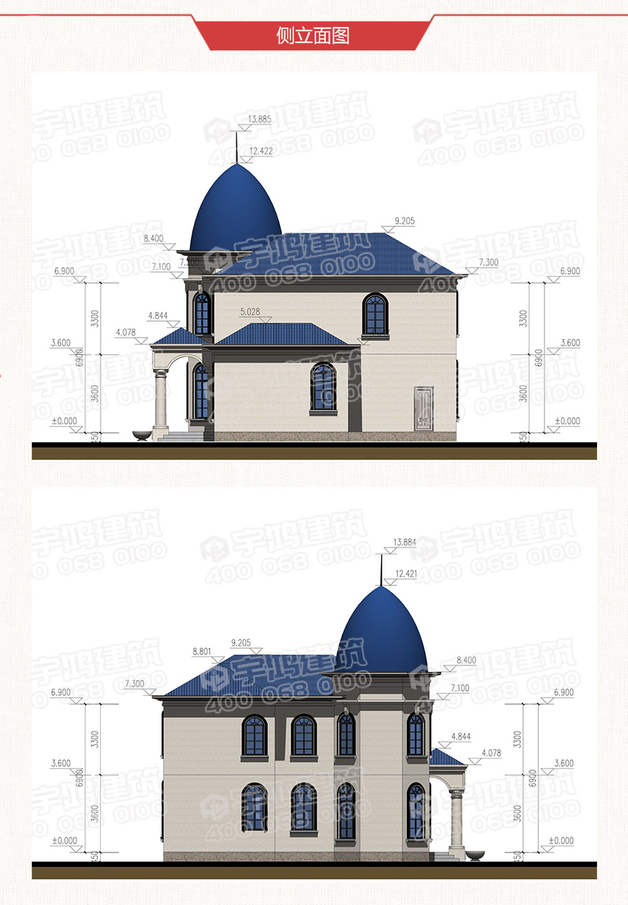 150平米兩層歐式農村別墅設計圖紙及效果圖
