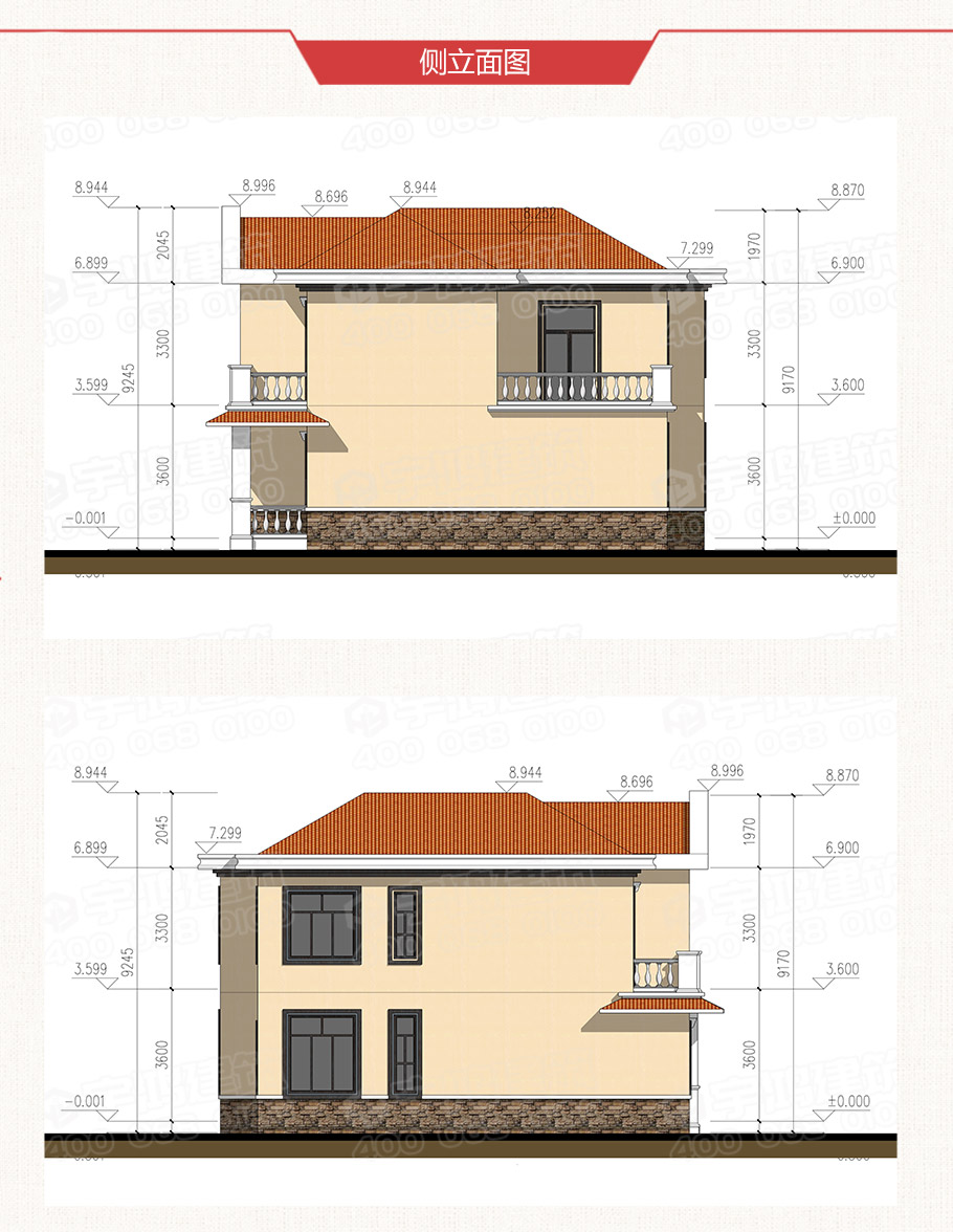 25萬歐式田園農村小別墅設計圖紙，帶復式客廳，美觀經濟