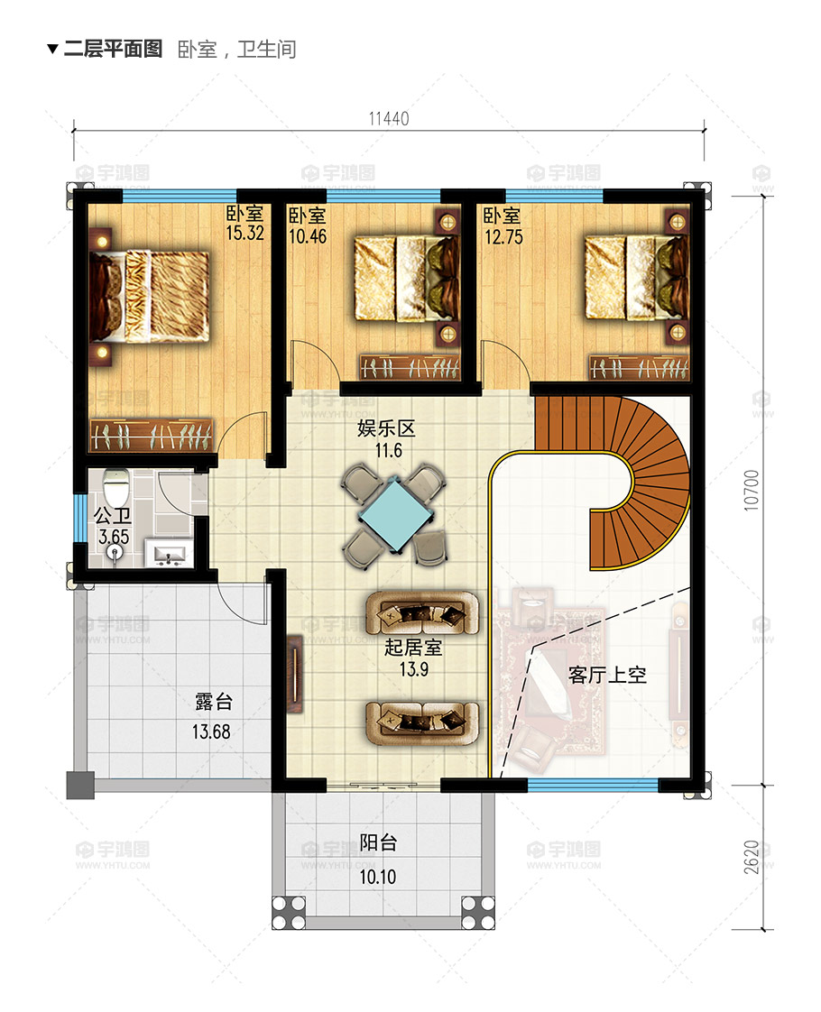 帶地下室20萬二層農村小別墅樓設計圖紙及效果圖
