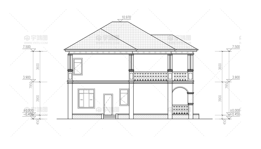 180平新農村復式小別墅設計圖紙，清新淡雅外觀效果圖