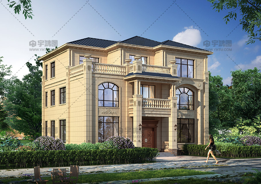 190平三層歐式框架結(jié)構(gòu)別墅圖紙