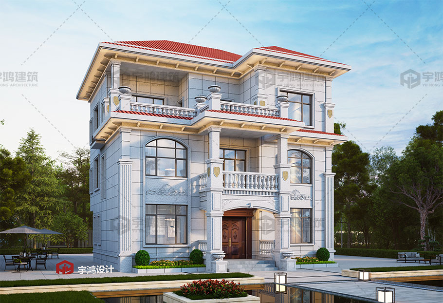 歐式框架結(jié)構(gòu)占地133平別墅設(shè)計圖紙