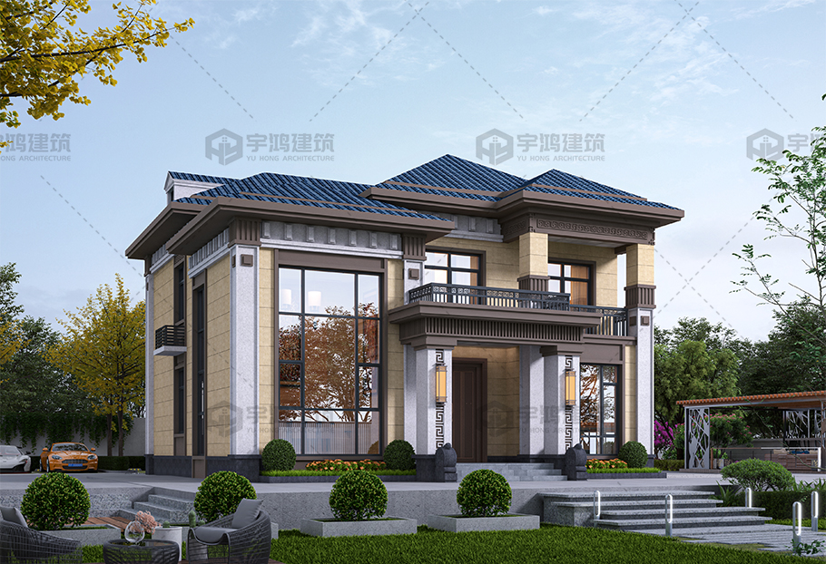 造價26萬-35萬新中式磚混結構別墅設計圖紙