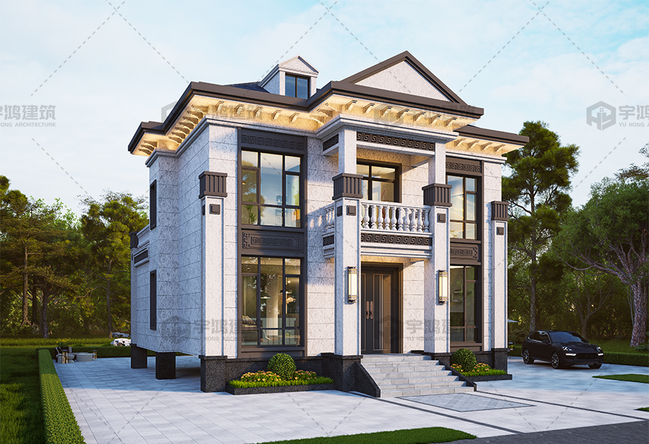 新中式框架結構二層別墅全套圖紙