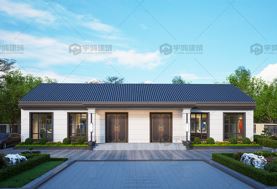 戶型方正  布局理的新中式雙拼別墅全套圖紙