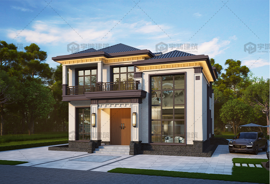 帶地下室新中式二層小別墅全套圖紙